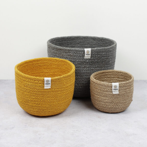 Tall seagrass & jute basket set- beach - Image 4