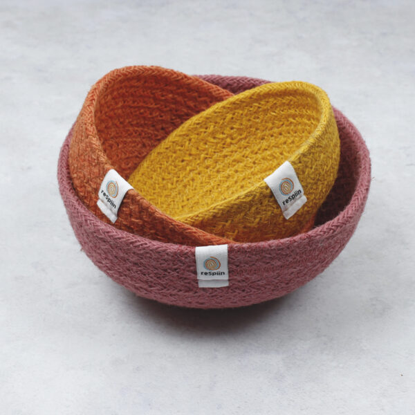 respiin jute bowls pink