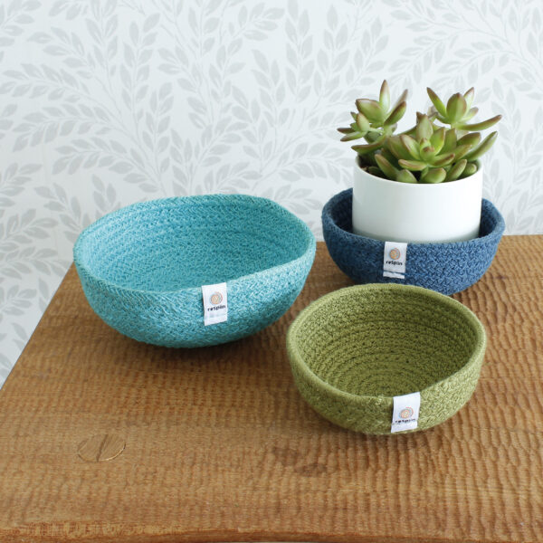 Ocean respiin jute bowl set Wildwood Cornwall, Bude