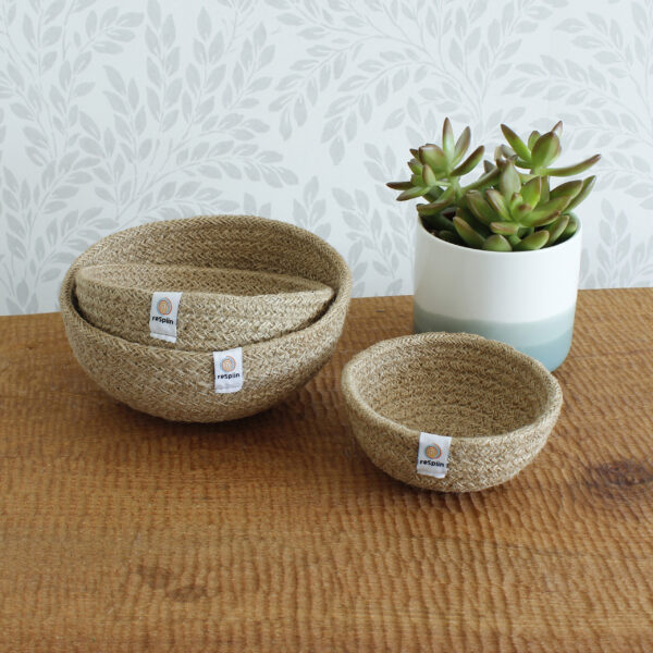 Natural jute bowls, Wildwood Cornwall