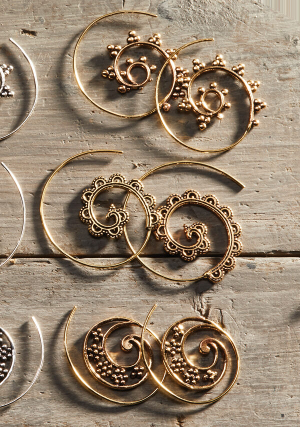 boho brass earrings