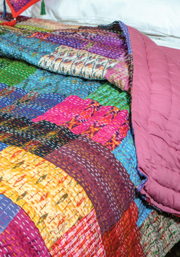patchwork sari quilt