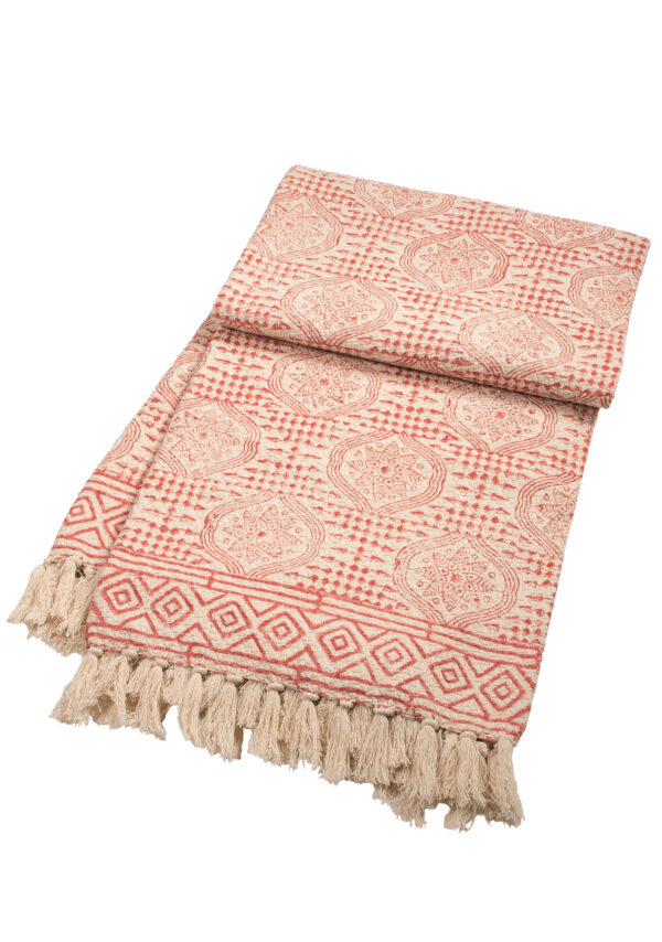 red boho cotton throw