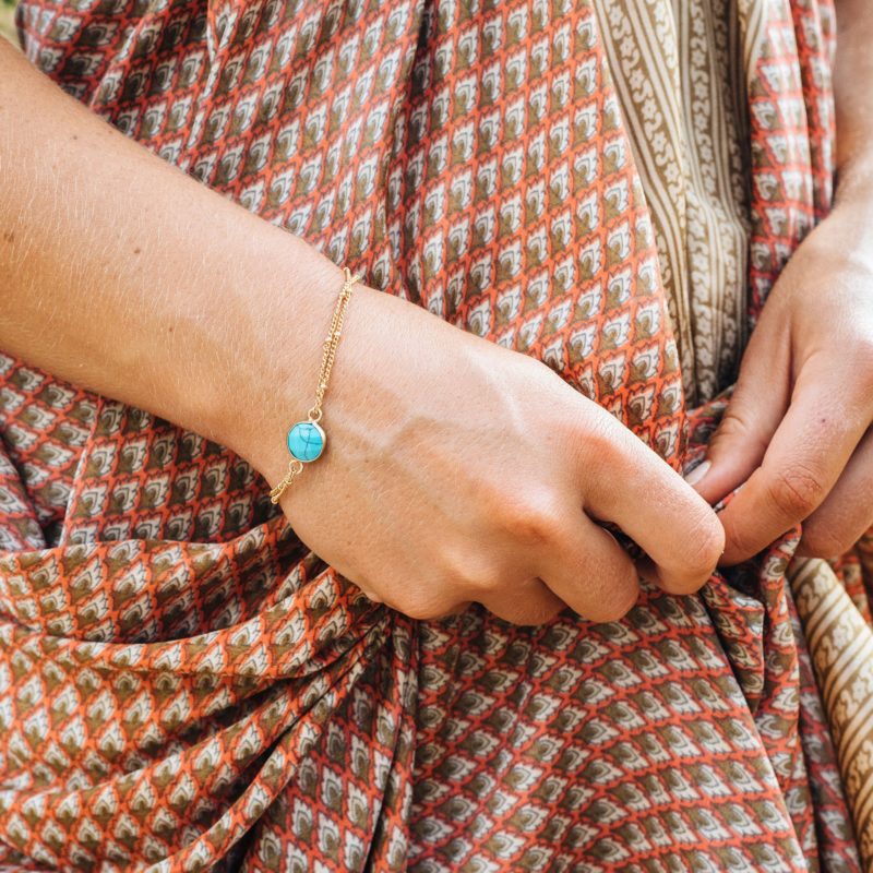 turquoise gold plated bracelet