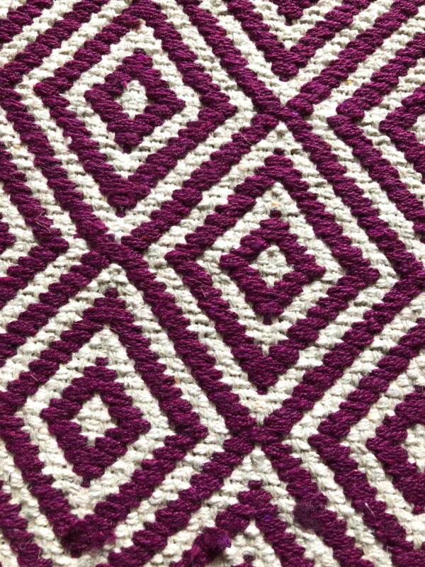 Purple diamond weave rug