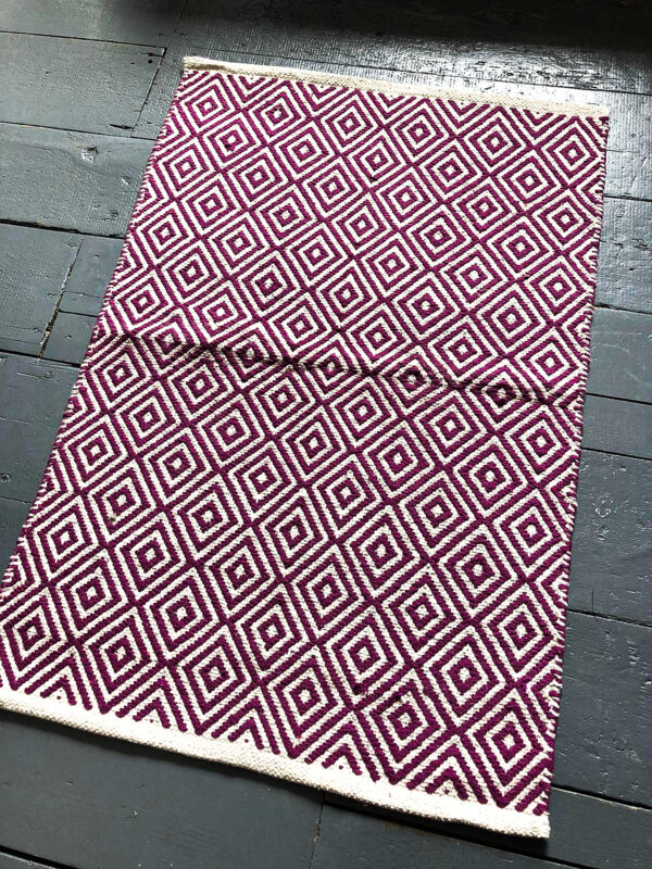 Purple diamond weave rug