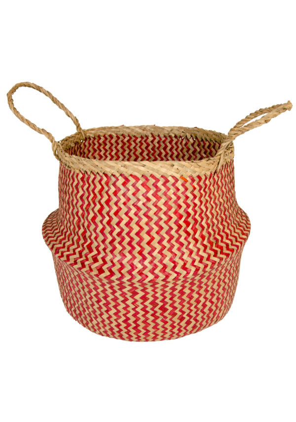 Large red zig zag basket