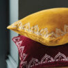 Embroidered velvet cushions