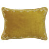 Embroidered velvet cushion cover in old gold - Image 2