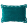 Sea green embroidered velvet cushion