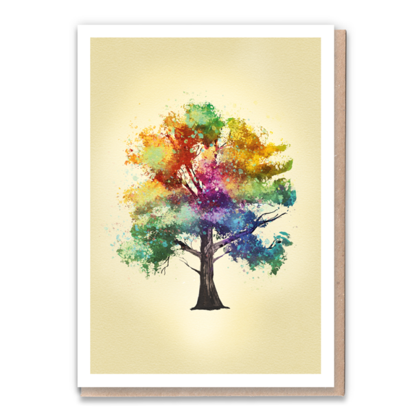 Rainbow oak card
