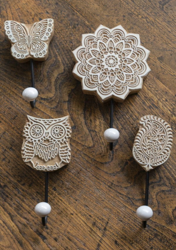 Block print hooks