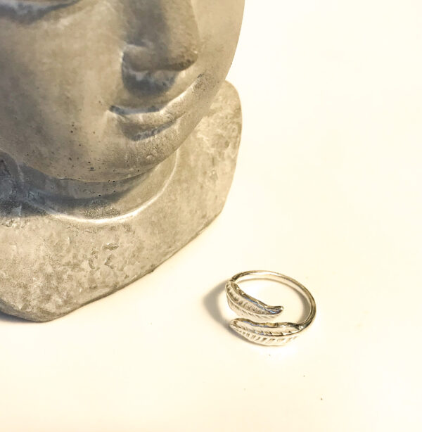 Silver plated laurel leaf ring