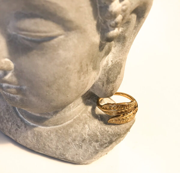 Laurel leaf brass ring - Image 2