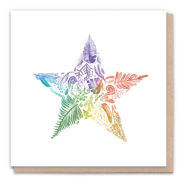 Rainbow star card