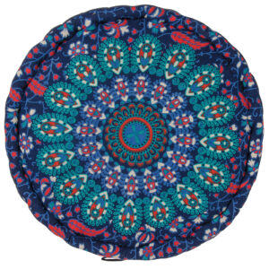 Turquoise peacock pouffe