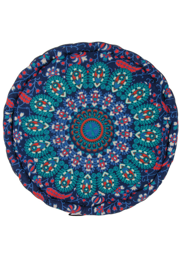 Turquoise peacock pouffe