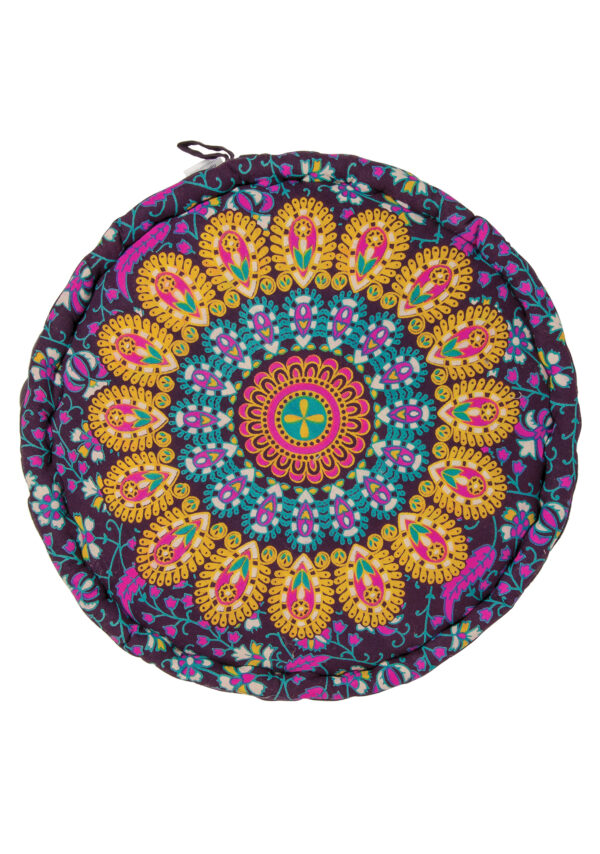 Yellow mandala pouffe