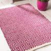 Red diamond weave handloom rug
