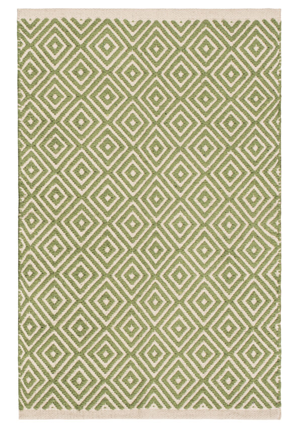 Sage green diamond weave rug