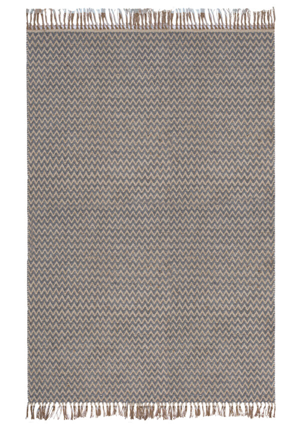 Grey recycled cotton and jute rug