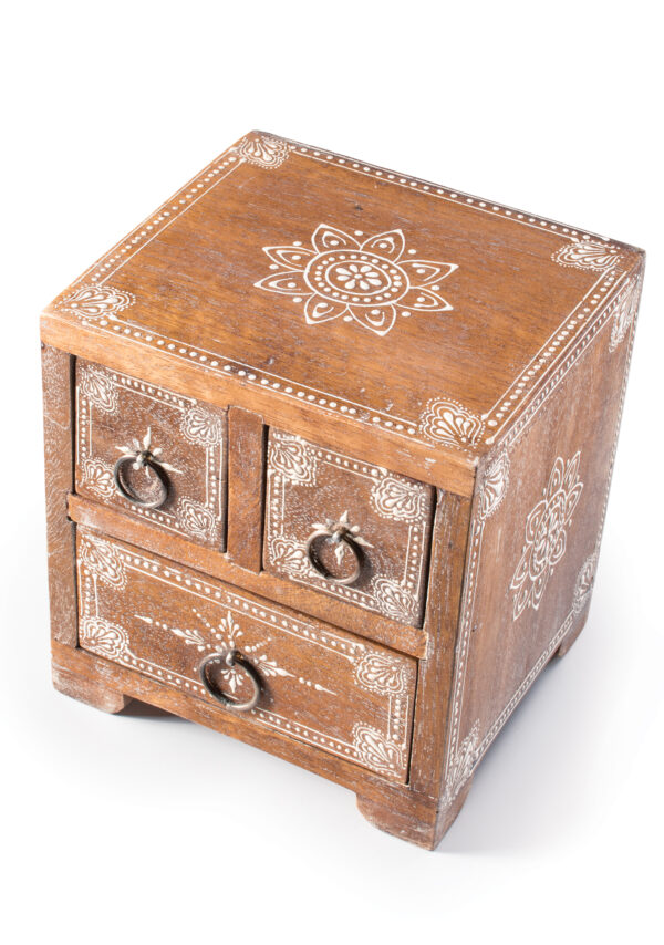 Hand painted wooden chest