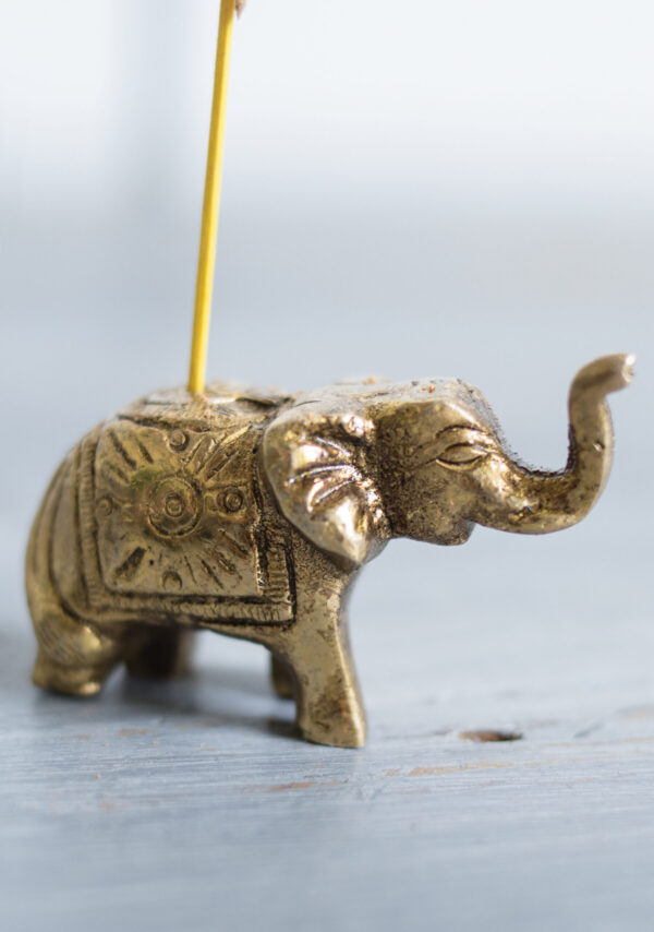 Elephant incense holder recycled brass, fair trade, Wildwood Cornwall, Bude