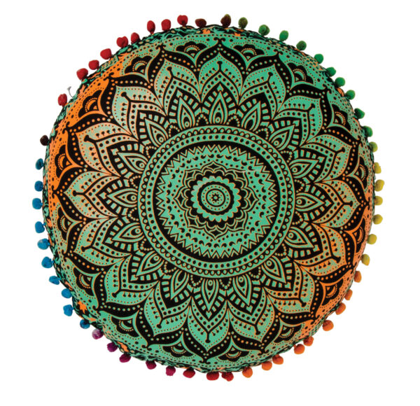 Green mandala meditation/yoga cushion