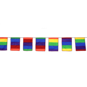 Rainbow stripes bunting fair trade Wildwood Cornwall Bude