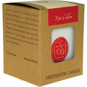 Root chakra meditation candle fair trade Wildwood Cornwall