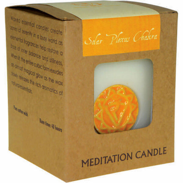 Solar plexus chakra meditation fair trade candle Wildwood