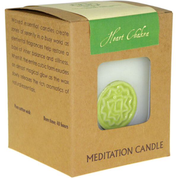 Heart chakra meditation candle fair trade Wildwood Cornwall Bude