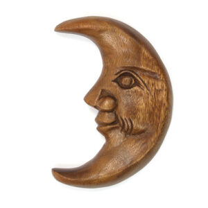 Acacia wood moon carving, Fair trade, Wildwood Cornwall, Bude