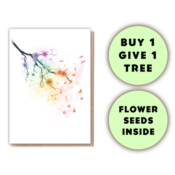 eco-friendly blossom card, Wildwood Cornwall, Bude