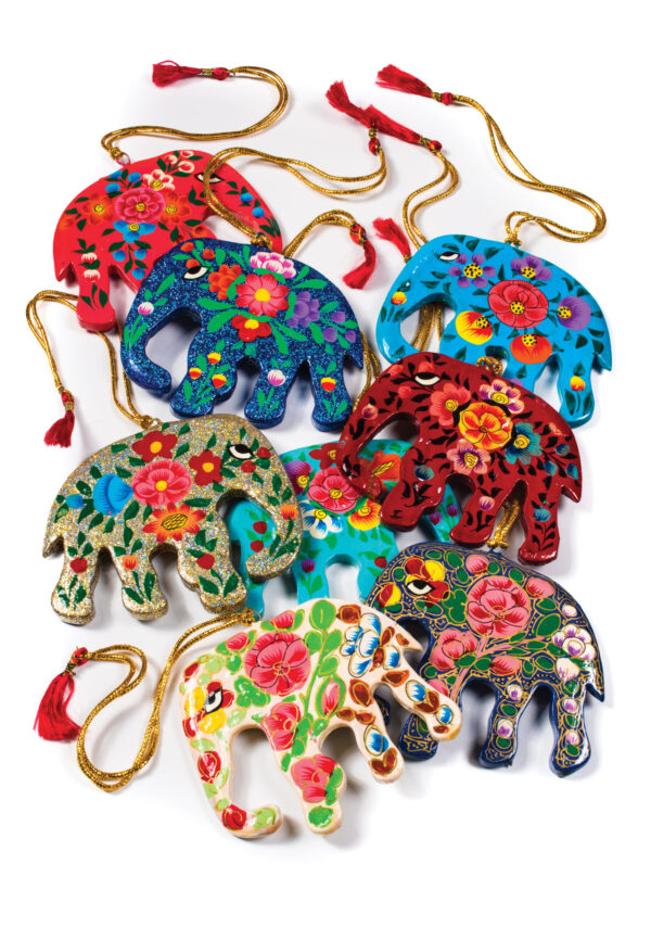 fair trade elephant christmas decorations