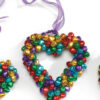 small jingly heart rainbow christmas decoration