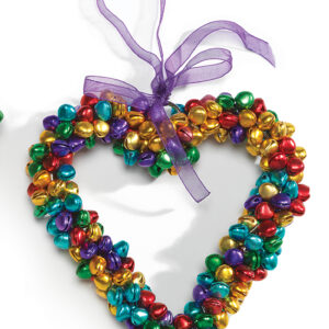 Large rainbow Christmas heart fair trade