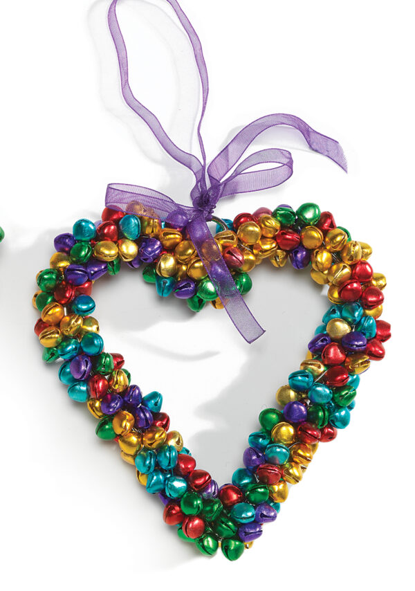 Large rainbow Christmas heart fair trade