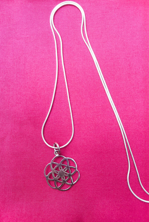 Silver mandala pendant, Wildwood Cornwall