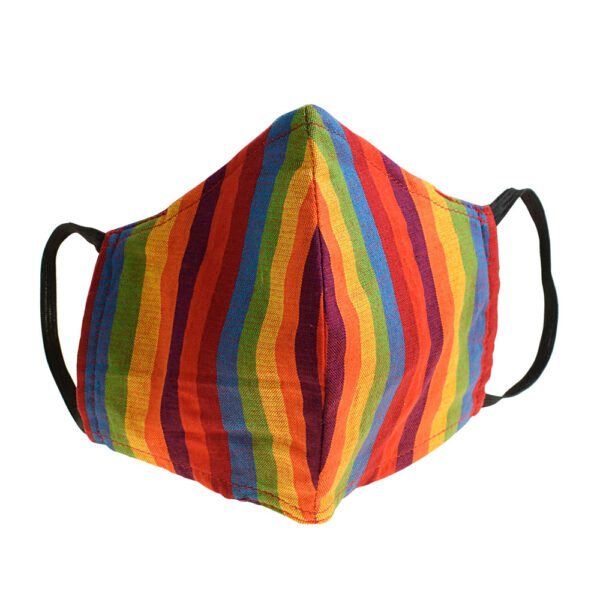 Fairtrade rainbow face mask covering Wildwood Cornwall