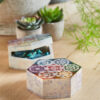 Hexagonal chakra soapstone box, Wildwood Cornwall