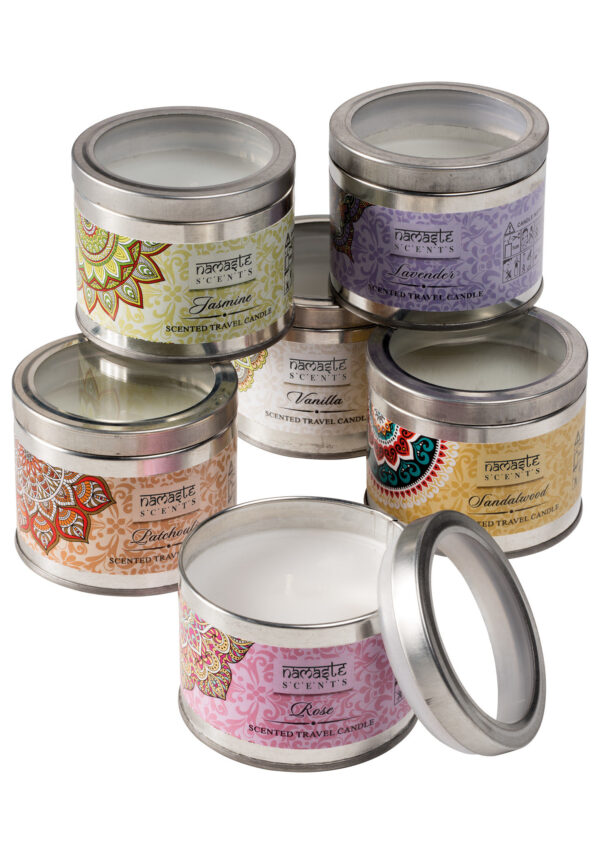 Karma fair trade candles in a tin, Wildwood-cornwall