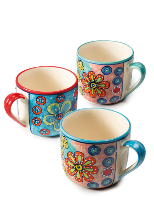 Fair trade ceramic daisy mug, Wildwood Cornwall