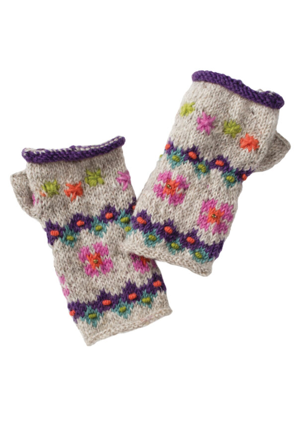 Purple wool hand warmers