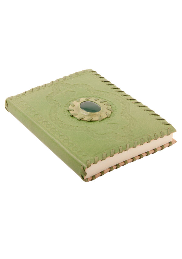 Green leather notebook Wildwood Cornwall fair trade