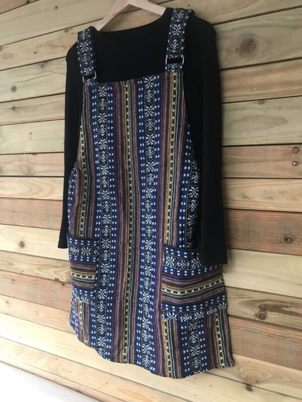 Multi large thai weave dungaree dress fair trade ethically made