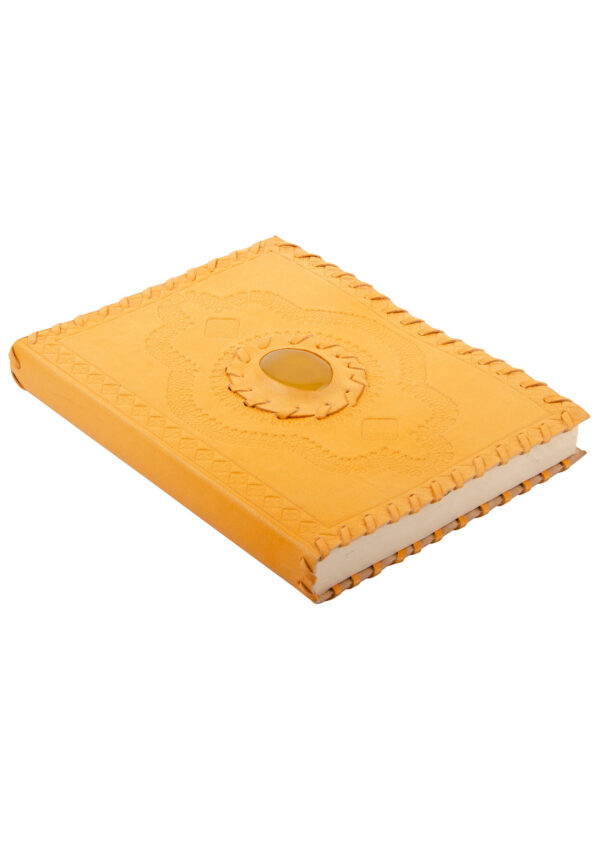 Yellow leather fair trade wildwood cornwall leather journal