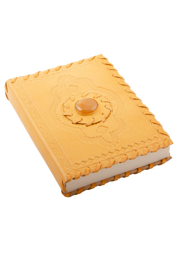 Yellow leather notebook fair trade wildwood cornwall