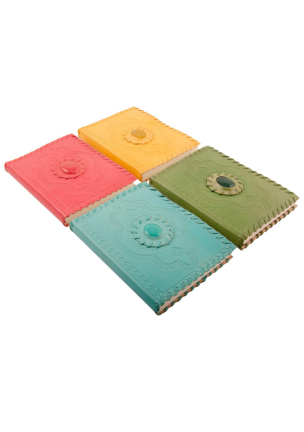 coloured leather journal Wildwood Cornwall fair trade