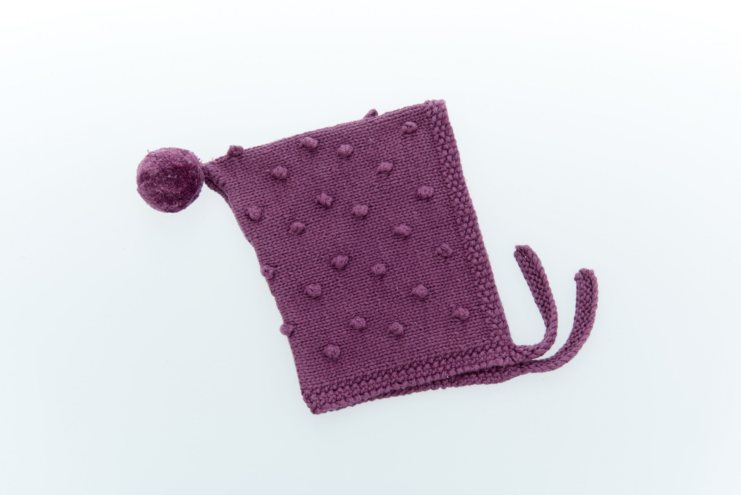 Fair trade organic purple baby bonnet